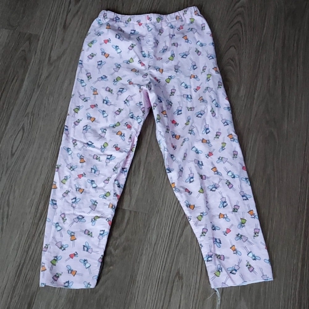 Girls long pajamas pink with printed girls design size is 11 inches waistline